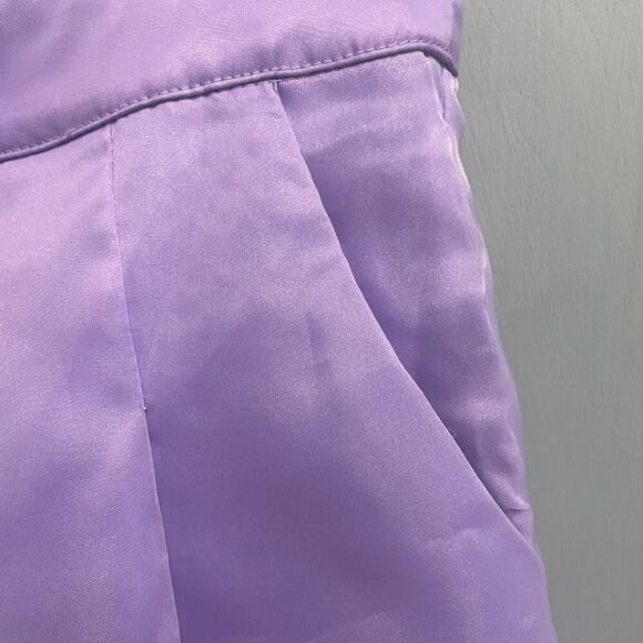 TCEC New Purple Lavender Spring Shorts Size Large Chiffon Overlay - Picture 2 of 5